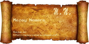 Mezey Nemere névjegykártya